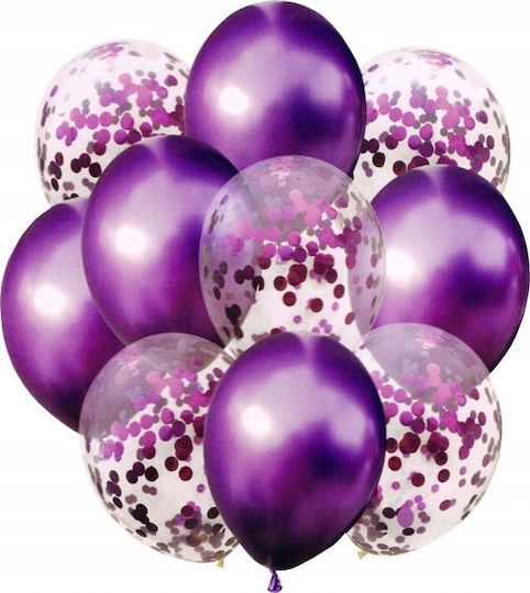 Set 10 Geburtstags Luftballons Lila Mk Trade 33cm