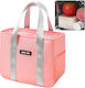 Lean Toys Schulische Isolierte Kinder Lunchtasche Handtasche Rosa 21x13x24cm