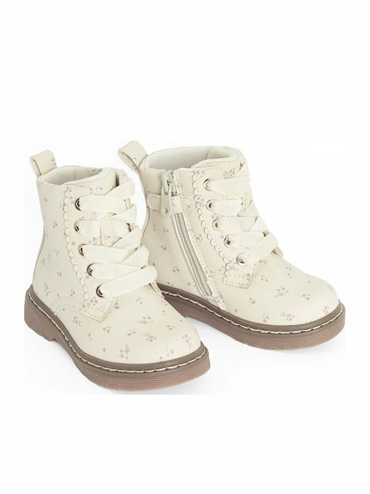 Kids Beige Ankle Boots