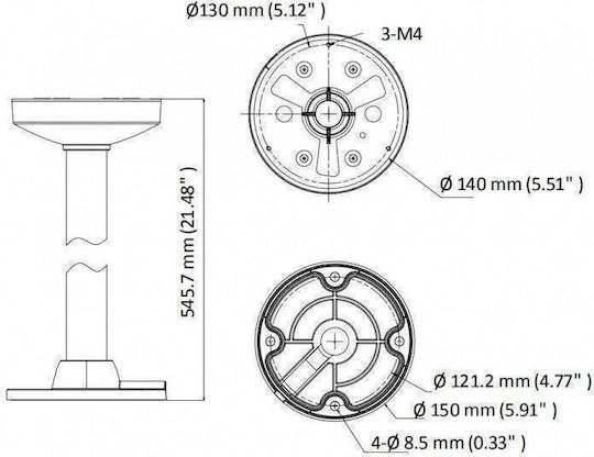 Hikvision Ds-1271zj-140-dm45 Βάση Ανάρτησης Κάμερας