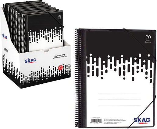 Skag Buch anzeigen Spiral A4 20er Schwarz Buch anzeigen Gummiband & Formularhalter Schwarz Formularhalter Gummiband 312516