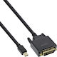 InLine DVI-Kabel DVI-D-Stecker - Mini-DisplayPort-Stecker 0,5 m Schwarz