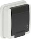 Elektro Plast Aquant Single Walled Power Socket Waterproof with Lid Grey