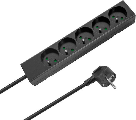 Rebel Power Strip 5 Sockets with Cable 2m France (Type E)