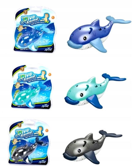 Swede Diving Escaping Whale Bath Toy Various Designs 1pc