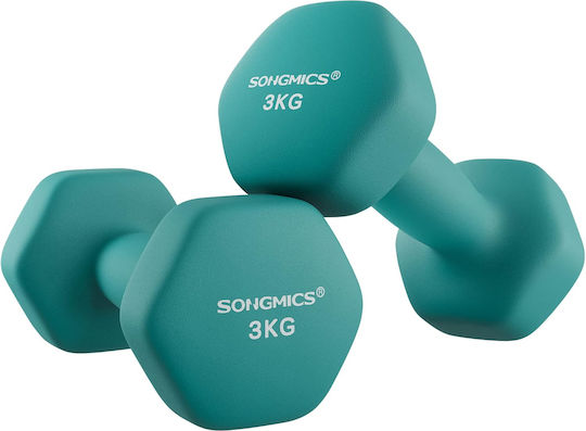 Songmics Set of Hexagon Dumbbells from Neoprene 2 x 3kg