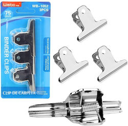 Leantoys Μεταλλικοί Συνδετήρες Γραφείου 3 Τεμ 75mm