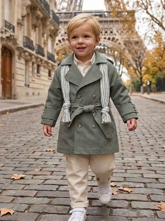 Mi Chiamo Costum de botez pentru băiat Verde A4880