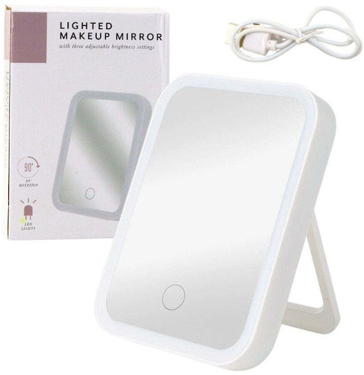 Lean Toys Makeup Mirror Tabletop with Light White