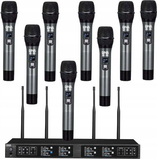 DNA RV-8 Set Microfon Dinamic De Mână Wireless Pentru Vocală