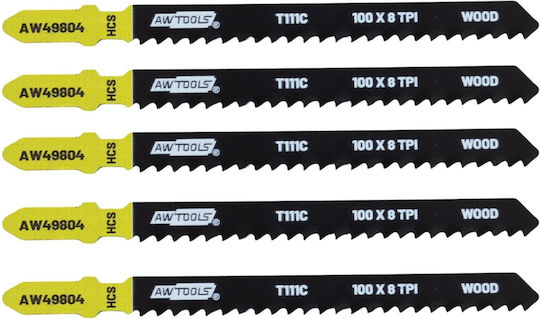 Awtools Острие За Пила 100mm T111c От Дърво 5 Бройки