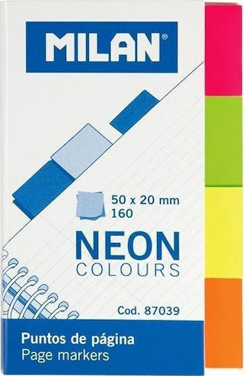 Milan Χρωματιστοί Αυτοκόλλητοι Δείκτες Νέον 50x20mm Milan