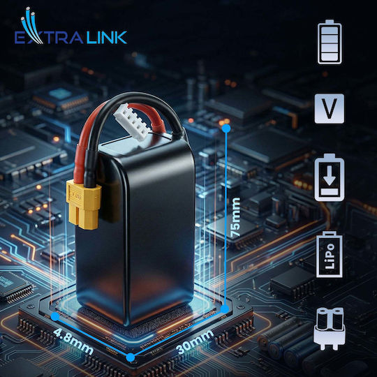 Extralink Батерия Li-Po 850mAh 100C XT30 за Дрон