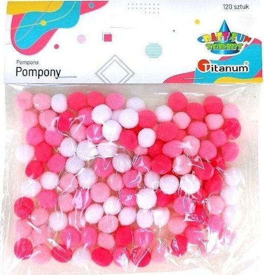 Titanum Pom Pom pentru artizanat albe set 120 buc