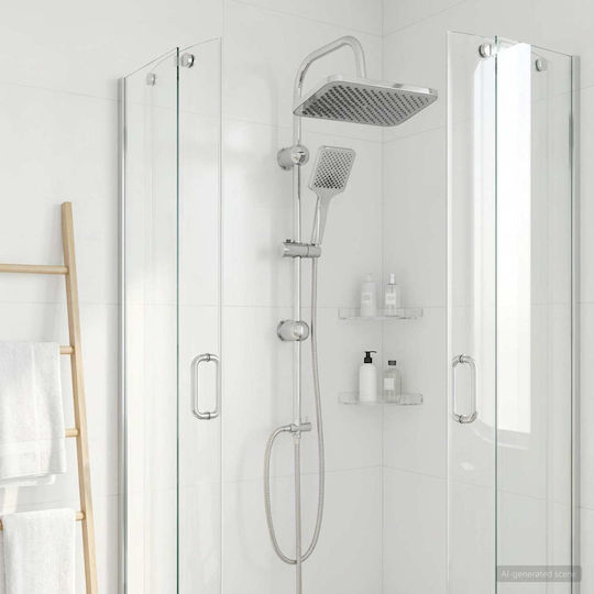 vidaXL Pool-Dusche aus PVC 150x150cm Schwarz