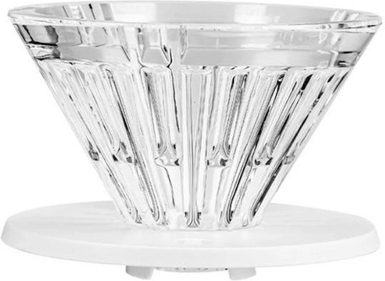 Timemore Dripper din Sticlă Crystal Eye Glass Turbo 01 Pc Holder Alb