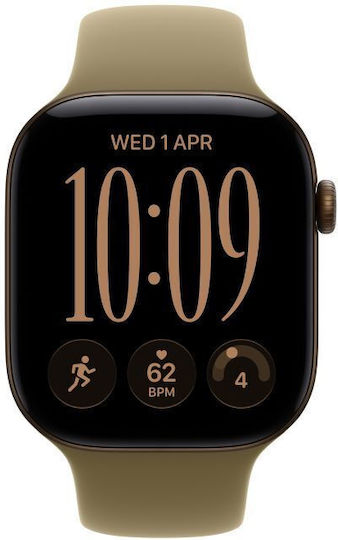 Apple Watch Series 12 Cellular Aluminium 42mm Waterproof with Heart Rate Monitor (Dark Bronze Aluminium with Olive Sport Band - M/L)