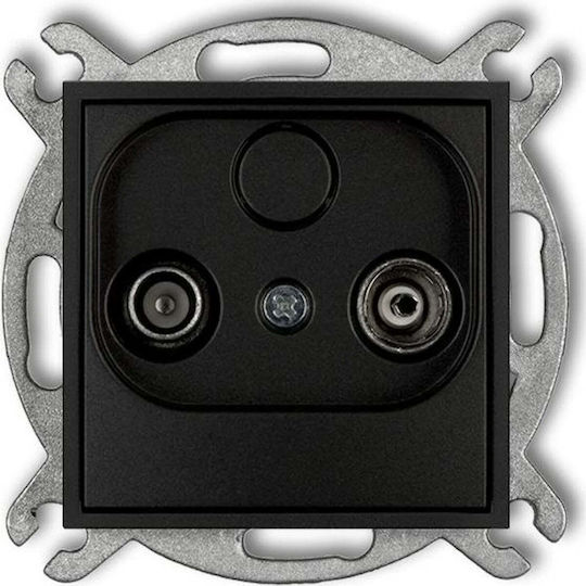 Terminal TV-Antenna Socket Rtv Karlik Mini 2db Black Matt 12mg2k