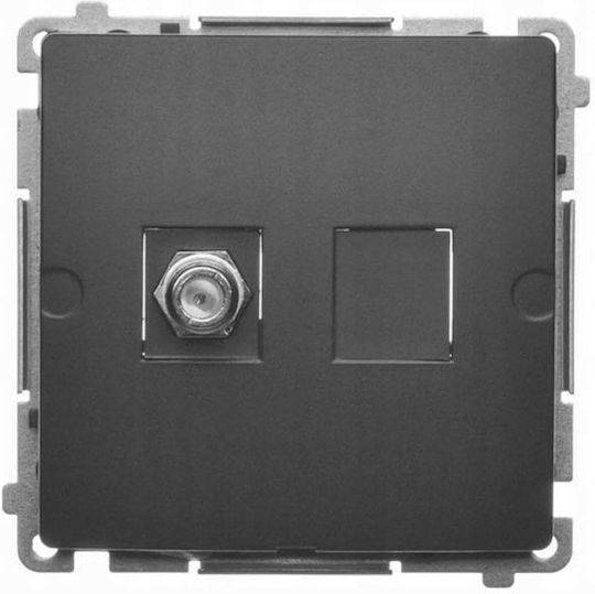 Kontakt-simon Simon Basic Μονή Πρίζα Κεραίας Τύπου F Μαύρη Bmaf1.01/49