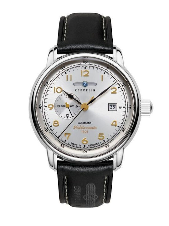 Herrenuhr 40mm Automatisch mit Schwarzem Lederarmband