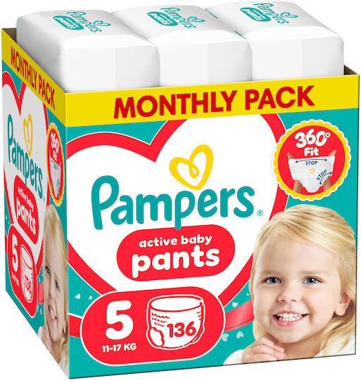 Pampers Windelhosen Active Baby Nr. 5 für 11-17kg 136 Stück