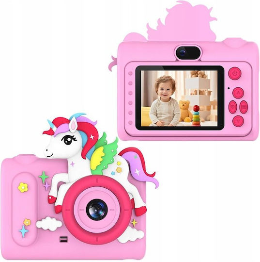 Xrec H05 Cameră Foto Pentru Copii 40MP Zoom Optic 4x Roz Unicorn