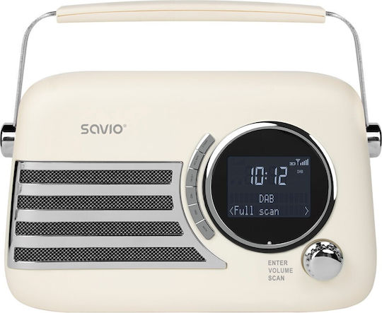 Savio RS-04 Tragbares Radio Batteriebetrieb DAB+ mit Bluetooth und USB Weiß