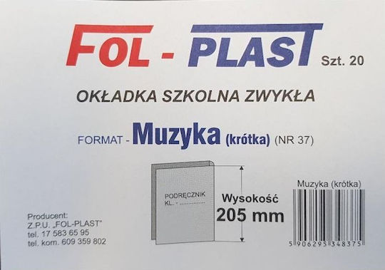 Fol-plast Κοντό Κάλυμμα Βιβλίου Μουσικής Nr 37 20 Τεμάχια