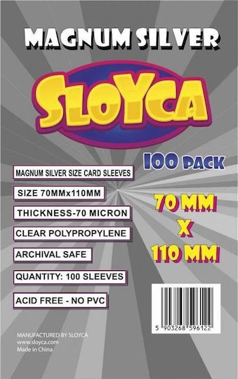 Sloyca Brettspielzubehör Magnum Silber 70x110mm 100 Stück