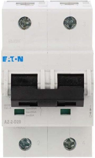 Eaton Automatischer Leistungsschalter 2p D 20a 25ka AC Az-2-d20 174502