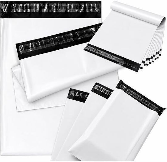 Set Verpackungstaschen Kurier Tasche mit selbstklebender Klappe 50 Stück Weiße 60x80 cm