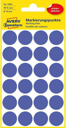 Avery 1τμχ Kleine Klebeetiketten Rund in Blau