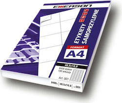 Emerson Selbstklebende A4 Etiketten Rechteckige 70x36mm