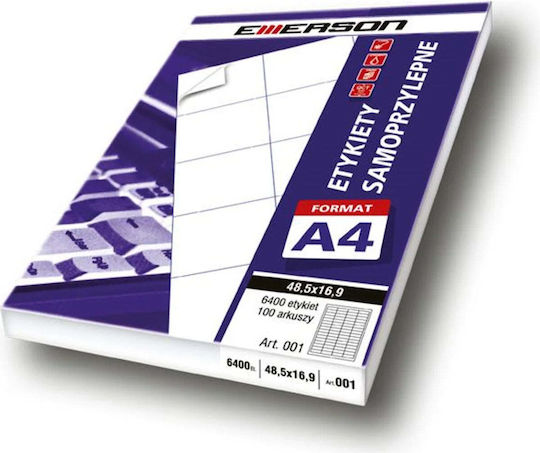 Emerson Self-Adhesive A4 Rectangular Labels 70x36mm