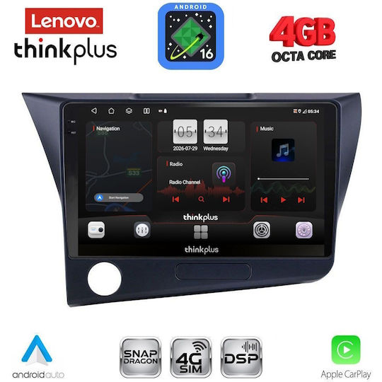 Lenovo Car Audio System for Honda CR-Z 2010-2016 (Bluetooth/USB/WiFi/GPS/Apple CarPlay/Android Auto) with 9" Touch Screen