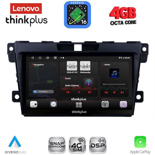 Lenovo Автомобилна Аудио Система За Mazda CX-7 2006-2012 (Bluetooth/USB/Вграден Wi-Fi/GPS/Apple CarPlay/Android Auto) С Touch Screen 9"