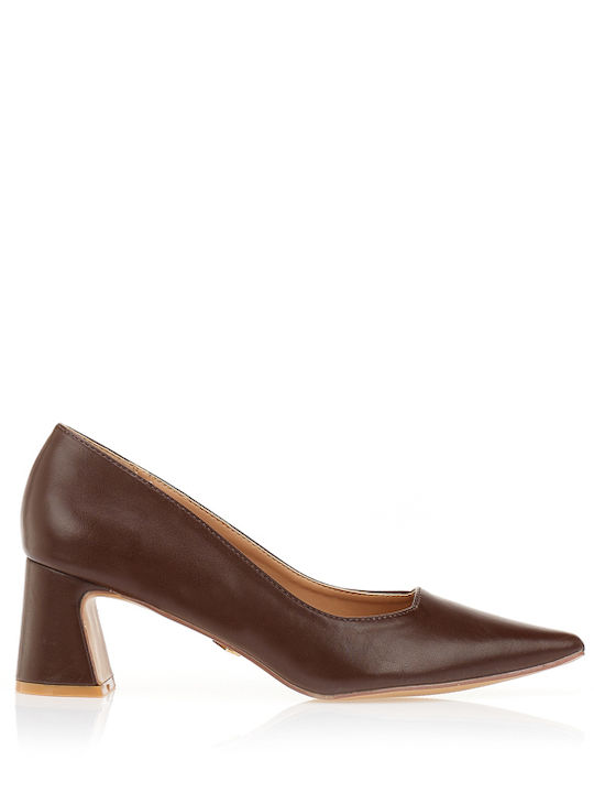 Tsoukalas Pointed Toe Heels with Chunky Mid Hee...