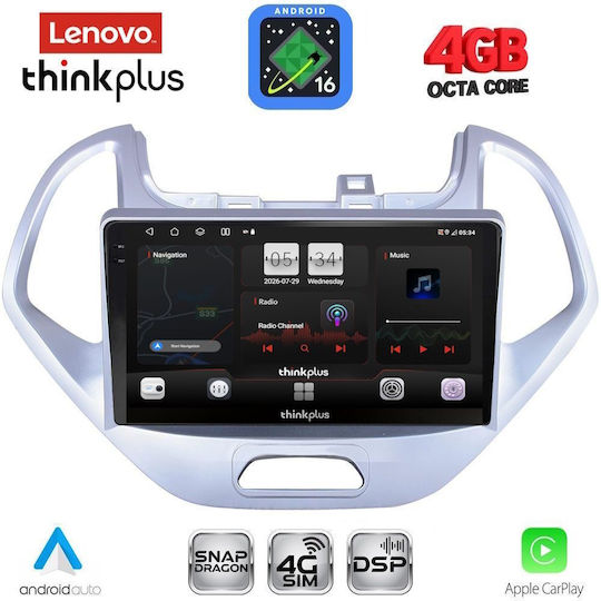 Lenovo Lenovo Auto-Audiosystem für Ford Ka 2017-2024 mit Touchscreen 9" Bluetooth USB WiFi GPS Apple CarPlay Android Auto