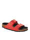 Arizona Bs Birko-flor Leder Flache Sandalen für Damen Rot