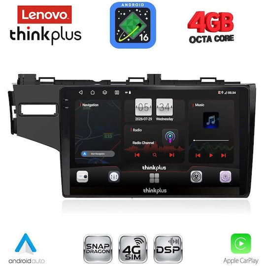 Lenovo Автомобилна аудио система за Honda Jazz 2013-2019 (Bluetooth/USB/Вграден Wi-Fi/GPS/Apple CarPlay/Android Auto) с Touch Screen 10"