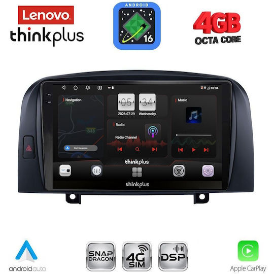 Lenovo Автомобилна Аудио Система за Hyundai Sonata 2006-2009 (Bluetooth/USB/Вграден Wi-Fi/GPS/Apple CarPlay/Android Auto) с Touch Screen 9"