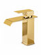 Mixing Sink Faucet Waterfall Tall Gold