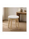 Upholstered Fabric Footstool Stool (φ46.5x43) Songmics Rds007y01 46.5x46.5x43cm