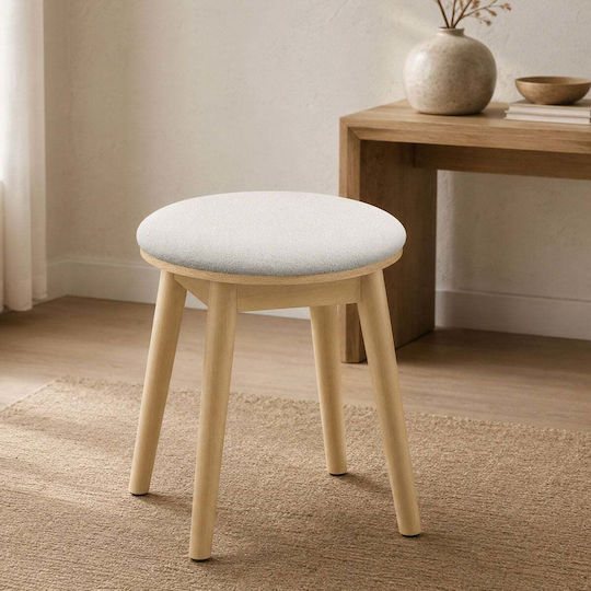 Upholstered Fabric Footstool Stool (φ46.5x43) Songmics Rds007y01 46.5x46.5x43cm