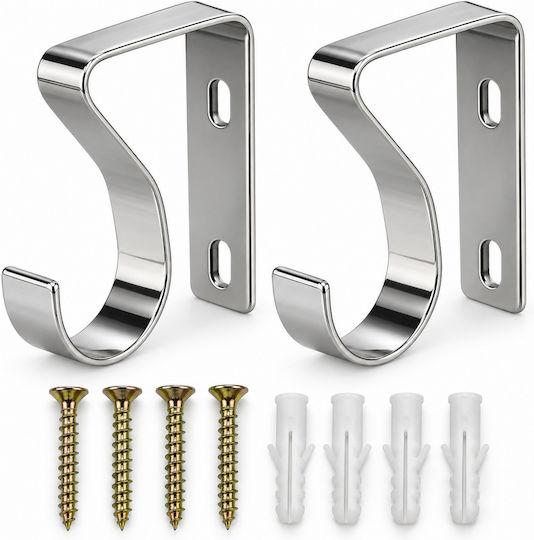 Sockel der Vorhangschiene Wand aus Metallisch Silber