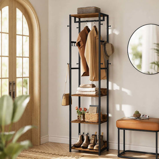 Hallway Furniture with Hanger Black / Brown 47x30.5x180cm