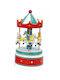 Carousel Музикална Кутия от Дървено Червено