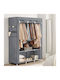 Songmics Fabric Wardrobe with Zipper and Shelves in Black Colour 130x45x167cm