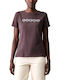 Damen T-Shirt Silber Braun