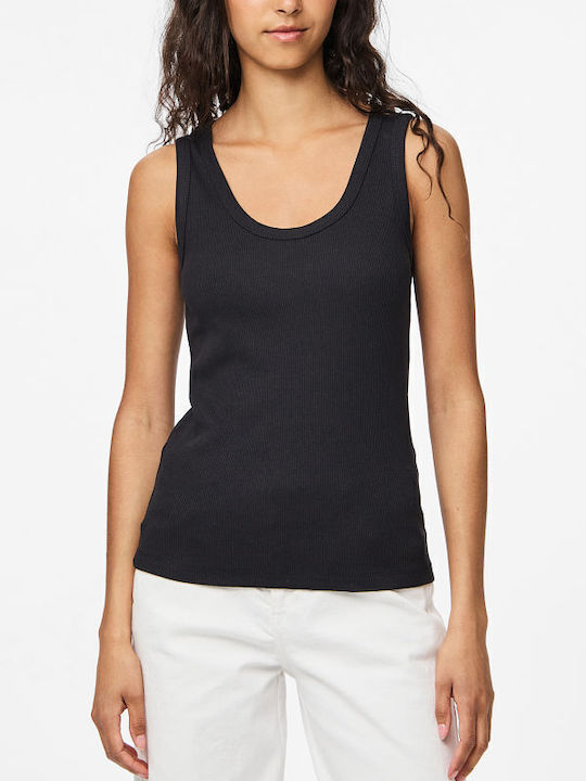 Pieces Women's Sleeveless Black Blouse